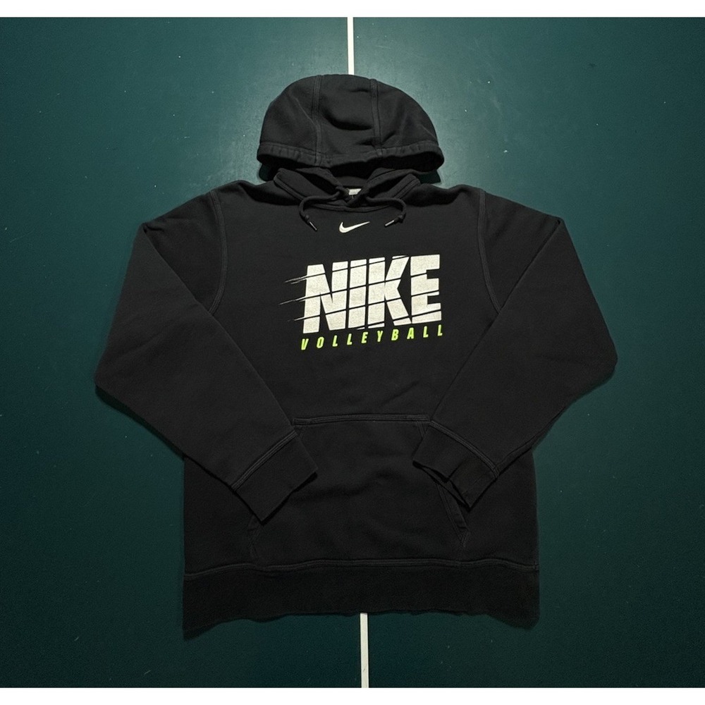 Nike Volleyball Hoodie Sweatshirt Men's‎ Small Black Center Swoosh Pullover